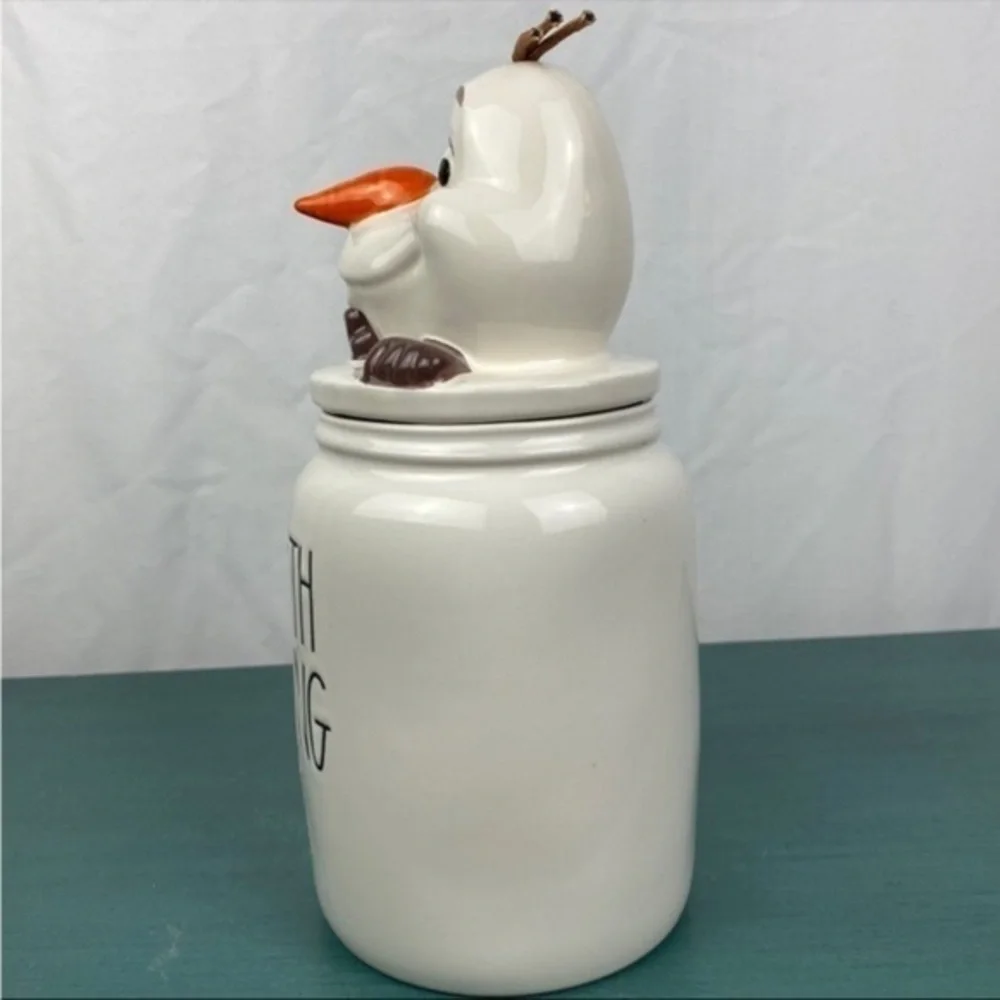 NWT Rae‎ dunn worth melting for canister Olaf frozen Christmas Disney